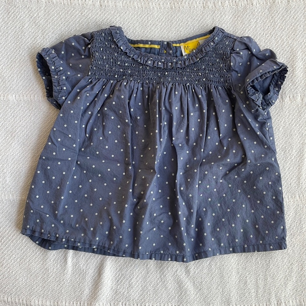 summer blouse with polka dots